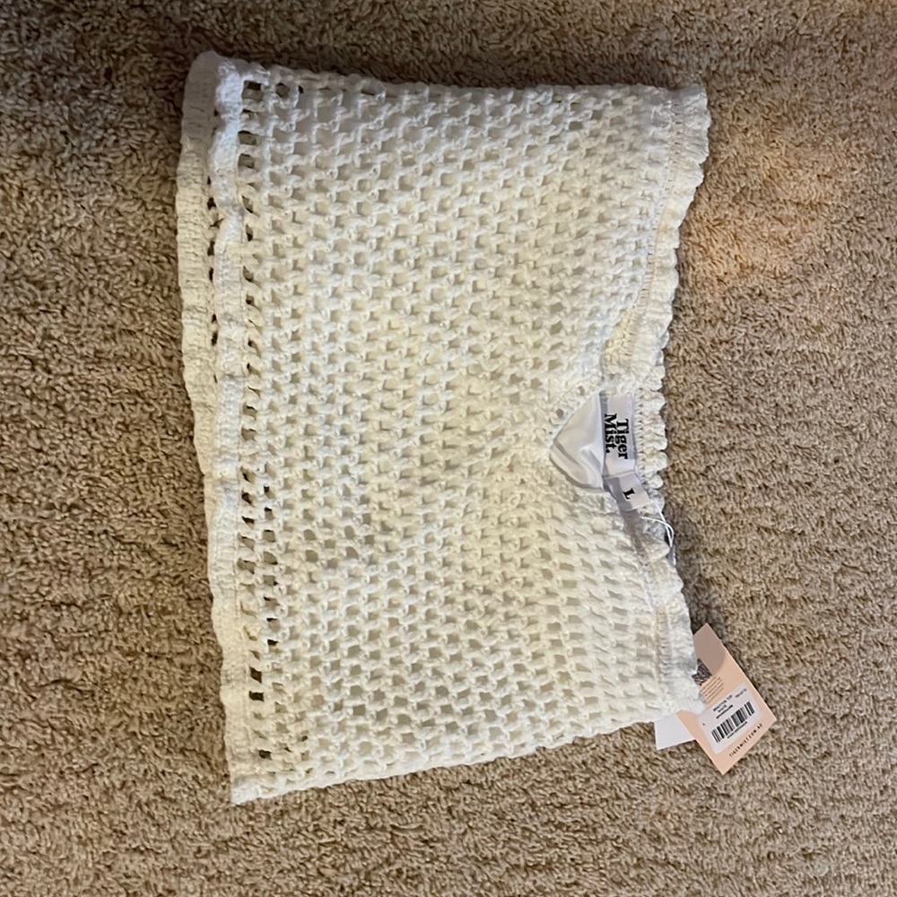 White crop top! Size large! From tiger mist!